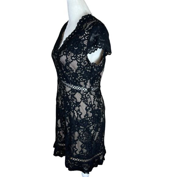 Lulu’s To The Moon & Back Black Lace Mini Dress Size S - Picture 4 of 7